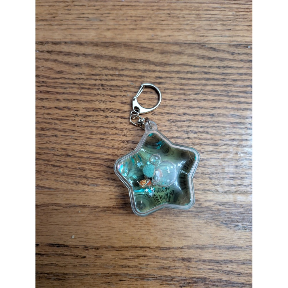Dr Stone Senku Ishigami Star Liquid Keychain Shaker Charm Teal Glitter Anime